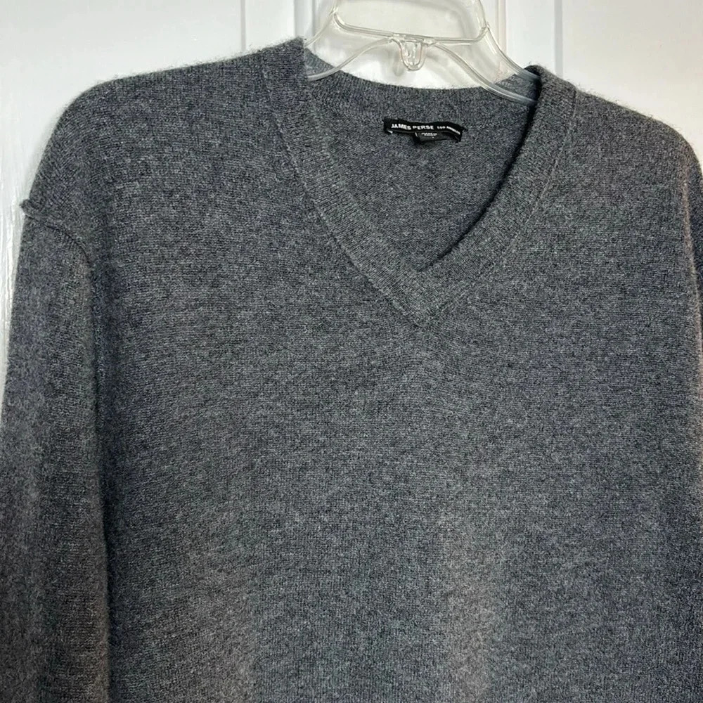 Perfect condition James Perse cashmere womens vneck sweater in charcoal size s - Picture 2 of 6